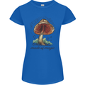 Made of Magic Mushrooms LSD Trippy Womens Petite Cut T-Shirt Royal Blue