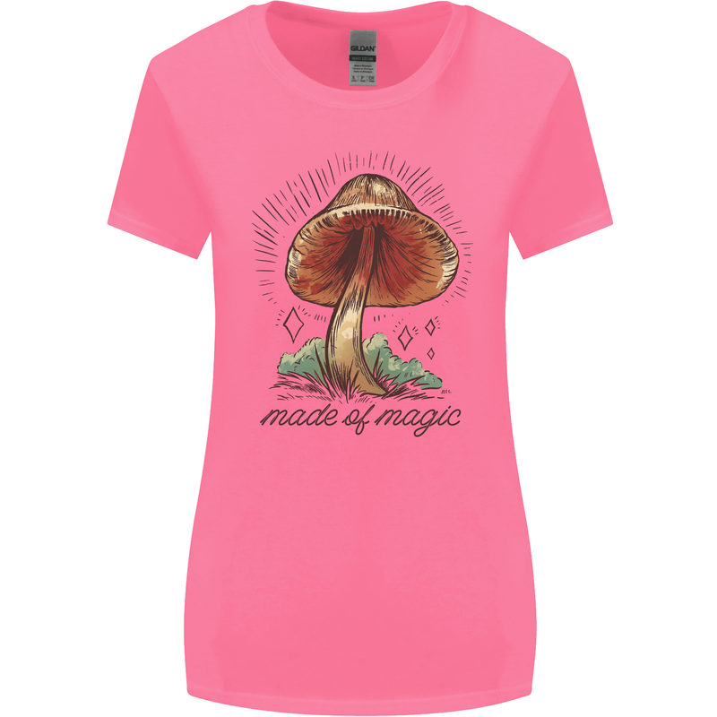 Made of Magic Mushrooms LSD Trippy Womens Wider Cut T-Shirt Azalea