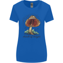 Made of Magic Mushrooms LSD Trippy Womens Wider Cut T-Shirt Royal Blue