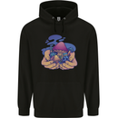 Magic Mushroom Hands Mycology Trippy Childrens Kids Hoodie Black