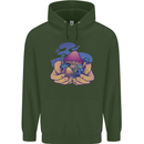Magic Mushroom Hands Mycology Trippy Childrens Kids Hoodie Forest Green