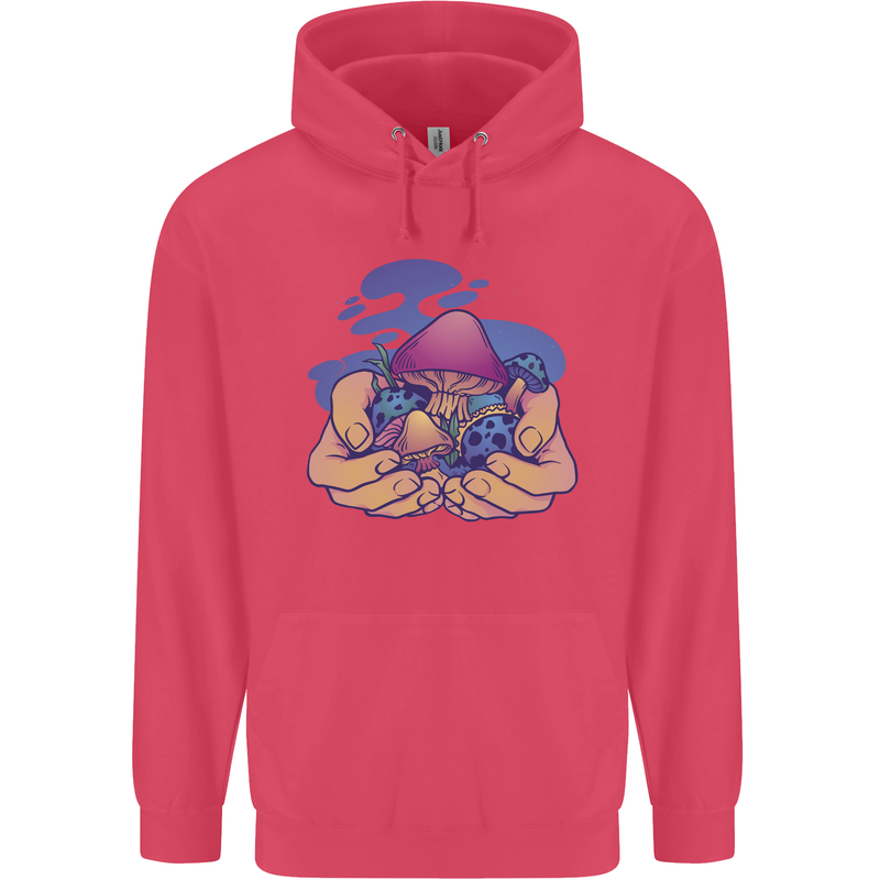 Magic Mushroom Hands Mycology Trippy Childrens Kids Hoodie Heliconia