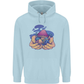 Magic Mushroom Hands Mycology Trippy Childrens Kids Hoodie Light Blue