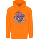 Magic Mushroom Hands Mycology Trippy Childrens Kids Hoodie Orange