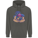 Magic Mushroom Hands Mycology Trippy Childrens Kids Hoodie Storm Grey