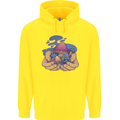Magic Mushroom Hands Mycology Trippy Childrens Kids Hoodie Yellow