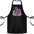 Magic Mushroom Hands Mycology Trippy Cotton Apron 100% Organic Black