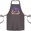 Magic Mushroom Hands Mycology Trippy Cotton Apron 100% Organic Dark Grey