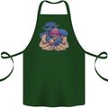 Magic Mushroom Hands Mycology Trippy Cotton Apron 100% Organic Forest Green