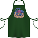 Magic Mushroom Hands Mycology Trippy Cotton Apron 100% Organic Forest Green