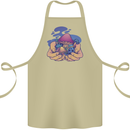 Magic Mushroom Hands Mycology Trippy Cotton Apron 100% Organic Khaki