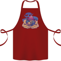 Magic Mushroom Hands Mycology Trippy Cotton Apron 100% Organic Maroon