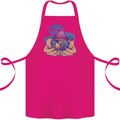 Magic Mushroom Hands Mycology Trippy Cotton Apron 100% Organic Pink