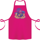 Magic Mushroom Hands Mycology Trippy Cotton Apron 100% Organic Pink