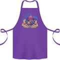 Magic Mushroom Hands Mycology Trippy Cotton Apron 100% Organic Purple