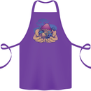 Magic Mushroom Hands Mycology Trippy Cotton Apron 100% Organic Purple