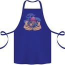 Magic Mushroom Hands Mycology Trippy Cotton Apron 100% Organic Royal Blue