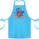 Magic Mushroom Hands Mycology Trippy Cotton Apron 100% Organic Turquoise