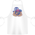 Magic Mushroom Hands Mycology Trippy Cotton Apron 100% Organic White
