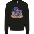 Magic Mushroom Hands Mycology Trippy Kids Sweatshirt Jumper Black