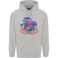 Magic Mushroom Hands Mycology Trippy Mens 80% Cotton Hoodie Sports Grey