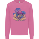 Magic Mushroom Hands Mycology Trippy Mens Sweatshirt Jumper Azalea