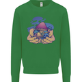 Magic Mushroom Hands Mycology Trippy Mens Sweatshirt Jumper Irish Green
