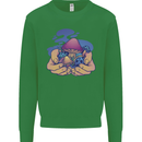 Magic Mushroom Hands Mycology Trippy Mens Sweatshirt Jumper Irish Green