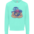Magic Mushroom Hands Mycology Trippy Mens Sweatshirt Jumper Peppermint