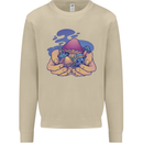 Magic Mushroom Hands Mycology Trippy Mens Sweatshirt Jumper Sand