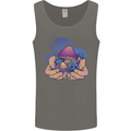 Magic Mushroom Hands Mycology Trippy Mens Vest Tank Top Charcoal