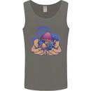 Magic Mushroom Hands Mycology Trippy Mens Vest Tank Top Charcoal