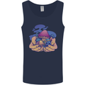 Magic Mushroom Hands Mycology Trippy Mens Vest Tank Top Navy Blue