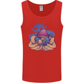 Magic Mushroom Hands Mycology Trippy Mens Vest Tank Top Red