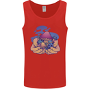 Magic Mushroom Hands Mycology Trippy Mens Vest Tank Top Red