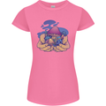 Magic Mushroom Hands Mycology Trippy Womens Petite Cut T-Shirt Azalea