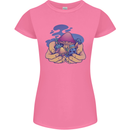 Magic Mushroom Hands Mycology Trippy Womens Petite Cut T-Shirt Azalea