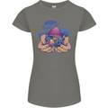 Magic Mushroom Hands Mycology Trippy Womens Petite Cut T-Shirt Charcoal