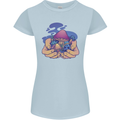 Magic Mushroom Hands Mycology Trippy Womens Petite Cut T-Shirt Light Blue