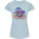 Magic Mushroom Hands Mycology Trippy Womens Petite Cut T-Shirt Light Blue