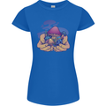 Magic Mushroom Hands Mycology Trippy Womens Petite Cut T-Shirt Royal Blue