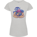 Magic Mushroom Hands Mycology Trippy Womens Petite Cut T-Shirt Sports Grey