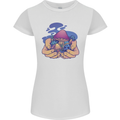 Magic Mushroom Hands Mycology Trippy Womens Petite Cut T-Shirt White