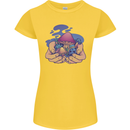 Magic Mushroom Hands Mycology Trippy Womens Petite Cut T-Shirt Yellow