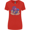 Magic Mushroom Hands Mycology Trippy Womens Wider Cut T-Shirt Red