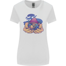 Magic Mushroom Hands Mycology Trippy Womens Wider Cut T-Shirt White