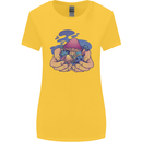 Magic Mushroom Hands Mycology Trippy Womens Wider Cut T-Shirt Yellow