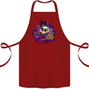 Magic Mushroom Skull LSD Hallucinogenic Cotton Apron 100% Organic Maroon