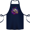 Magic Mushroom Skull LSD Hallucinogenic Cotton Apron 100% Organic Navy Blue