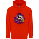 Magic Mushroom Skull LSD Hallucinogenic Mens 80% Cotton Hoodie Bright Red